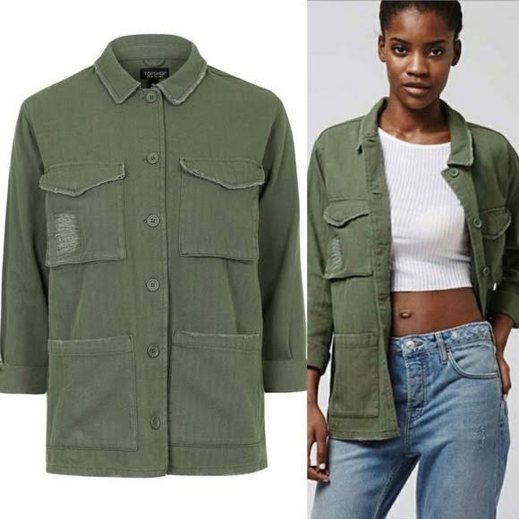 Topshop Distressed Military Utility 